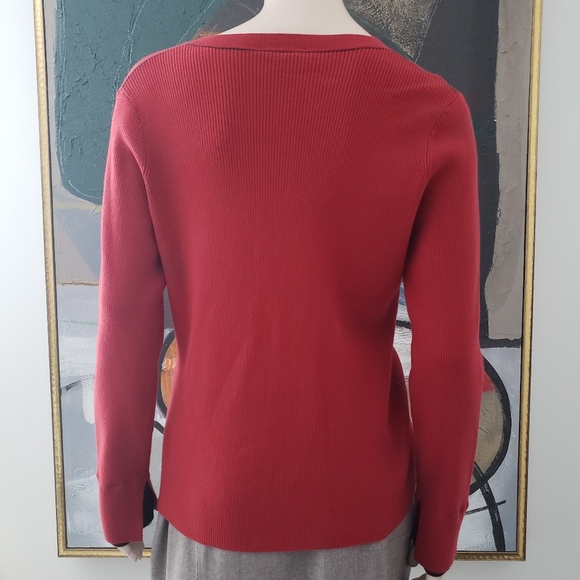 Jason Wu | NWOT V-neck Rib Knit Sweater - Picture 5 of 14